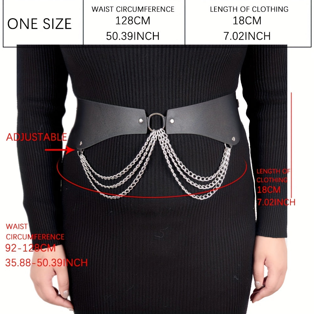  Chain Tassel Waistband Harness Belt Gothic Layer