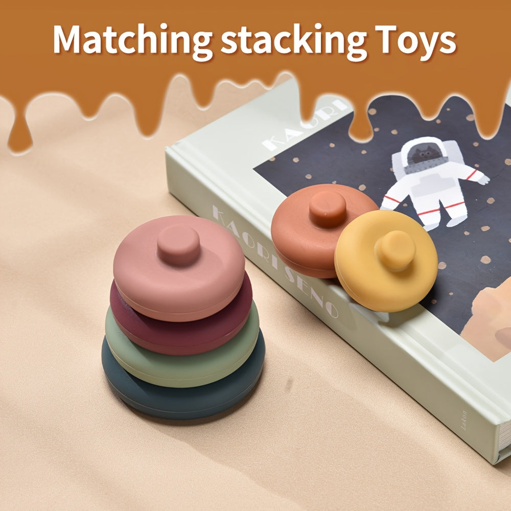 Colorful Silicone Stacking & Nesting Blocks for Toddlers