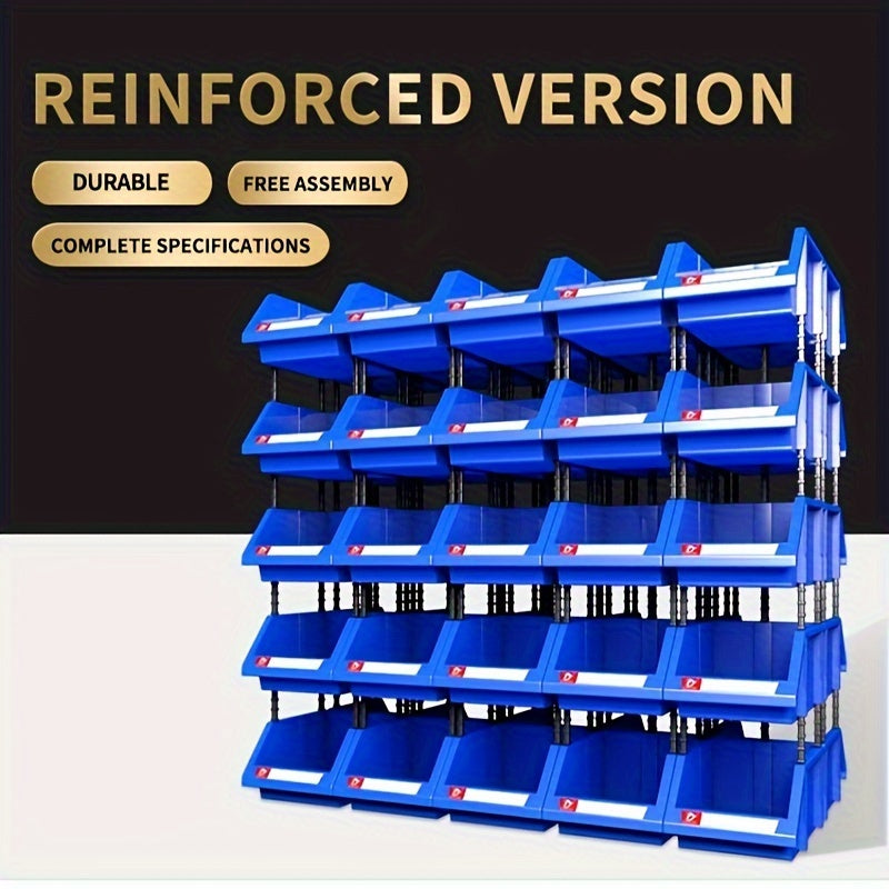 8pcs Plastic Stackable Storage Bins Parts Storage Organizer Garage Supplies