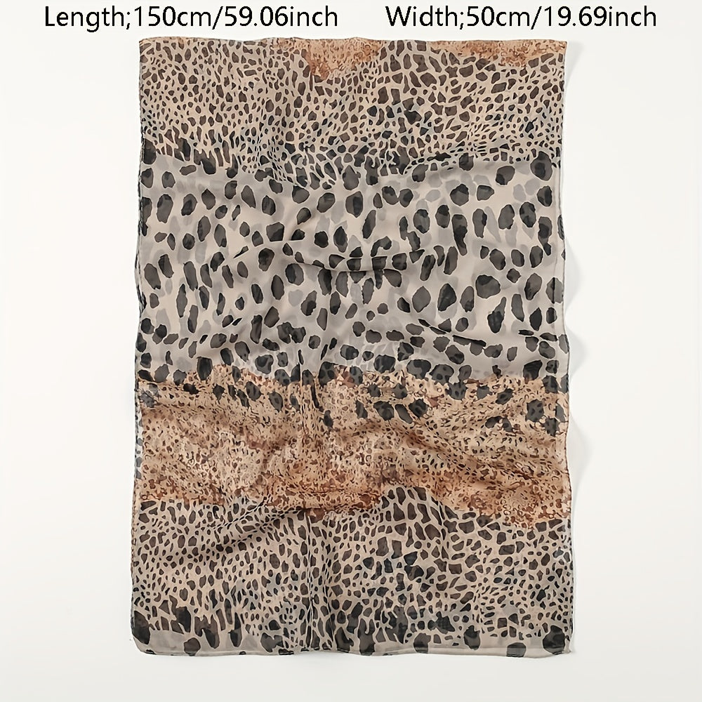 Bohemia Chiffon Scarf Vintage Leopard Animal Print Shawl