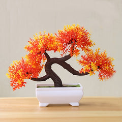 4pcs Artificial Potted Plant Plastic Bonsai Tree Flower Ornament