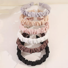 6PCS Solid Satin Hair Band Headdress Head Hoop For Women Girls