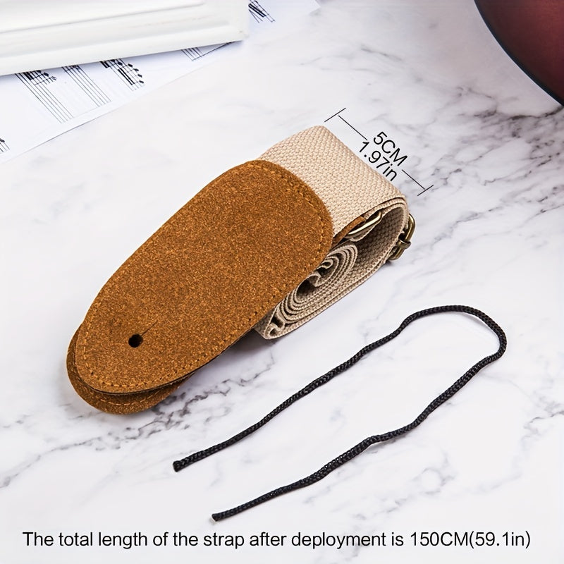 Leather Woven Wooden Guitar Strap Folk Electric Classical Guitars
