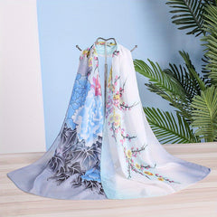 Chiffon Shawl Print Yarn Shawl Wraps Sunscreen Windproof Scarf