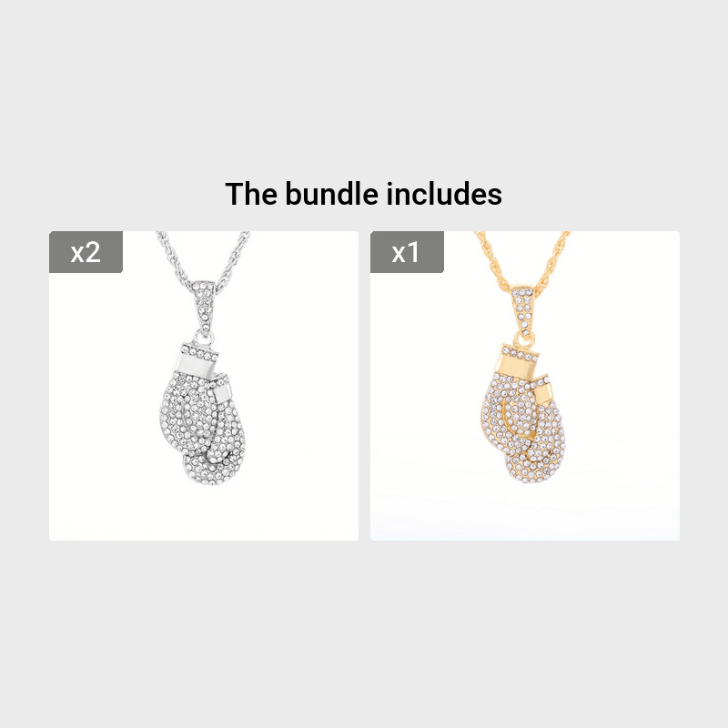 Hip Hop Men's Boxing Gloves Pendant Necklace High Metal Ice Out Pendant