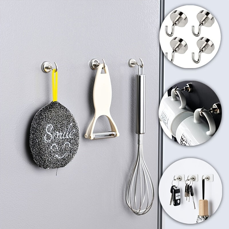 10pcs Strong Magnetic Hooks Heavy Duty Neodymium Magnets Ceiling Hooks