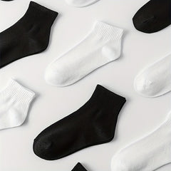 10 Pairs Solid Comfy Short Socks Women's Stockings & Hosiery