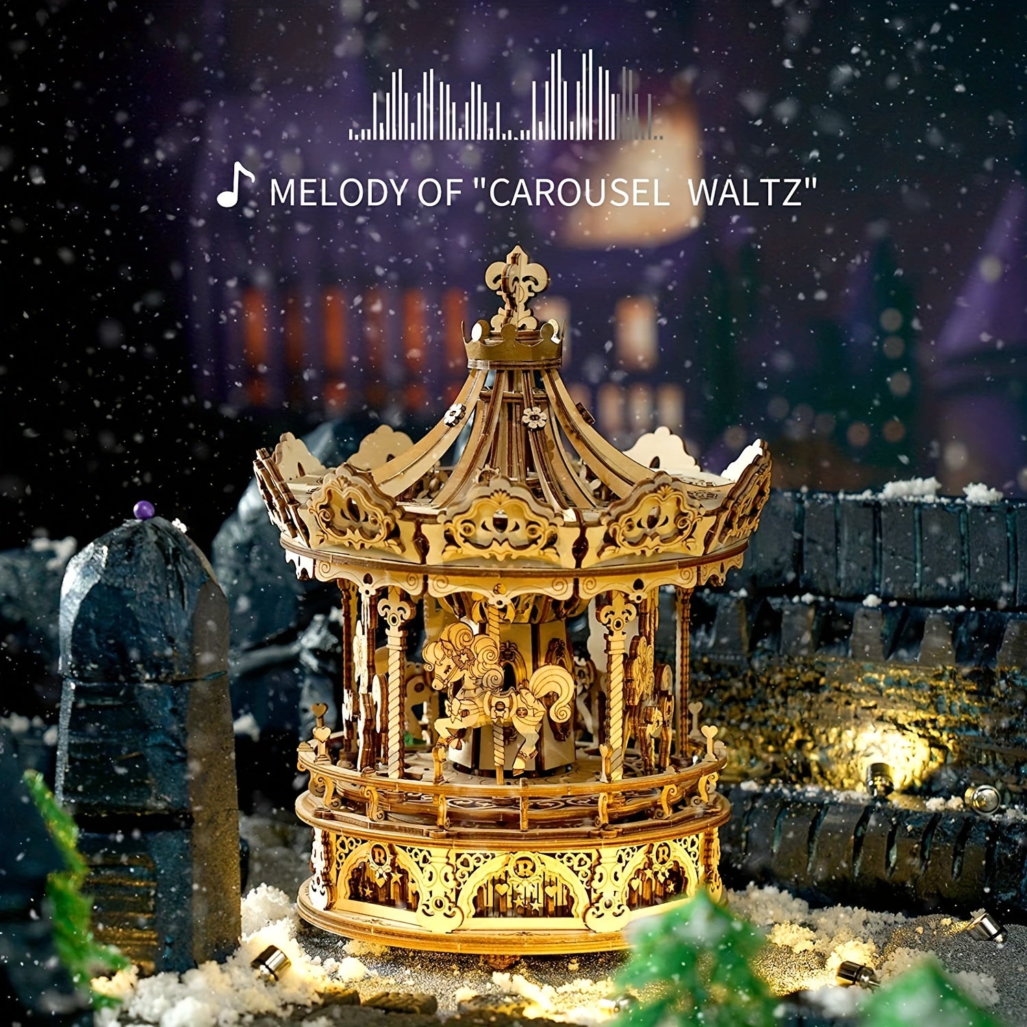 DIY 3D Wooden Carousel Music Box - Adult/Children Gift