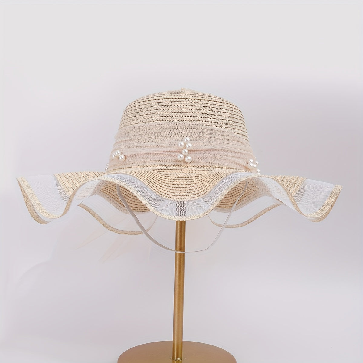 Polyester Sunscreen Mesh Hat Summer Unisex Hat Straw Hat Large Brim Sun Hat
