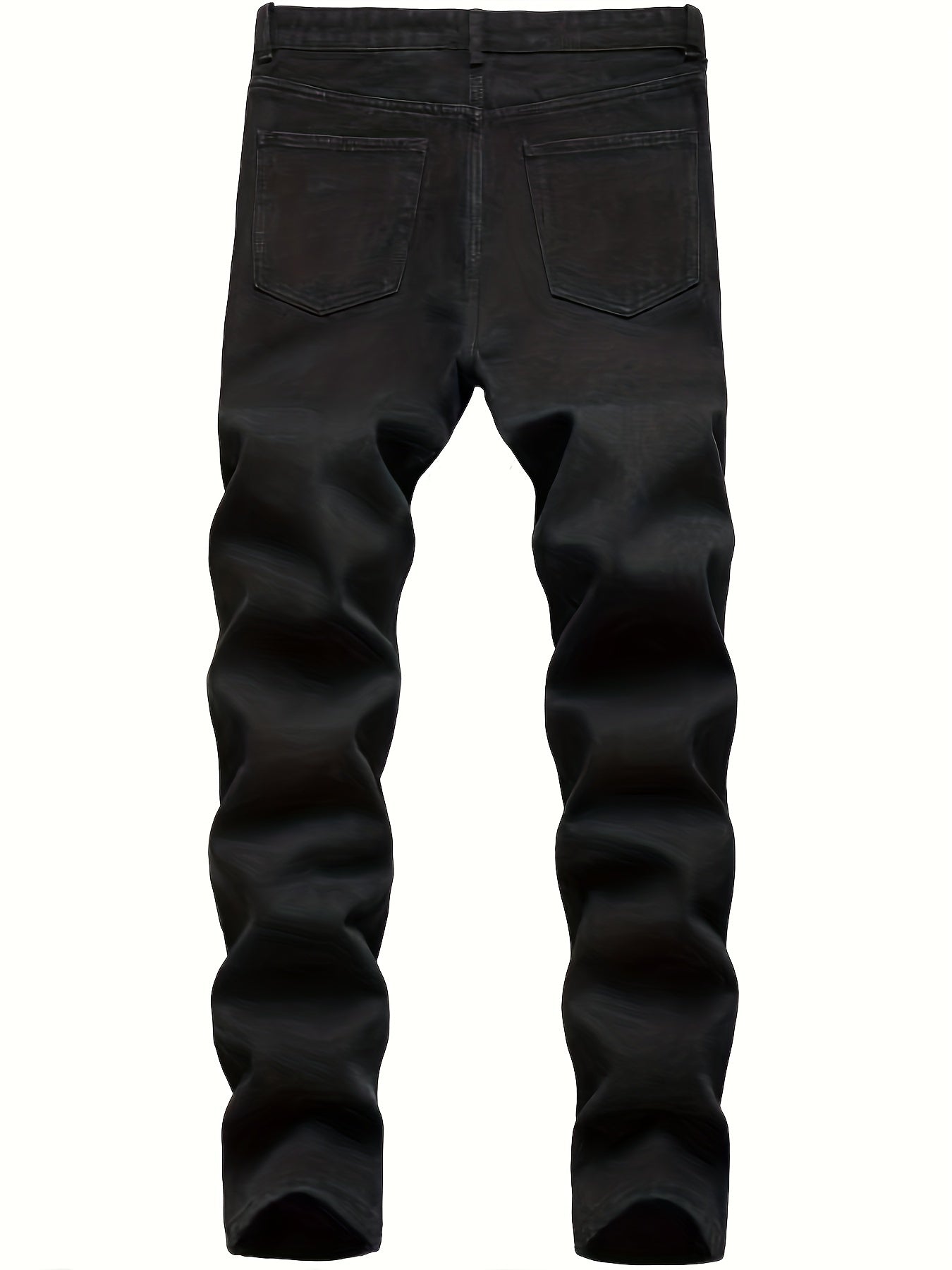 Slim Fit Classic Cotton Jeans Mens Casual Street Style Solid Denim Pants