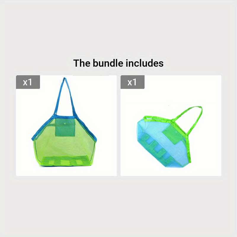 Kids Beach Toy Mesh Bag Seashell Tote for Shells & Toys