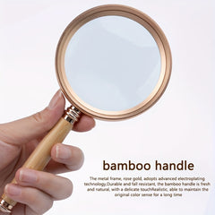 10X Magnifying Glass Handheld Wooden Handle Real Glass Reading Magnifier