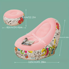 Colorful Cartoon Inflatable Sofa - Comfortable Recliner for Home