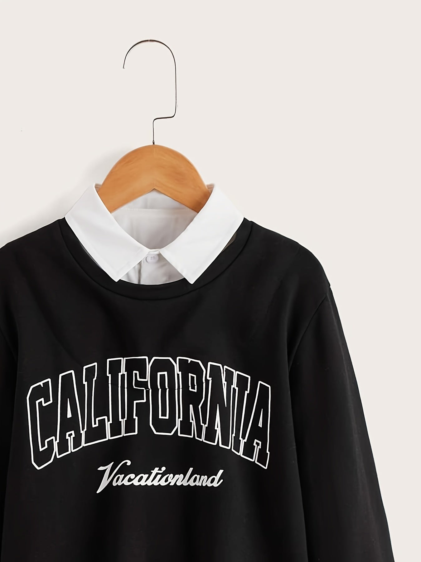 CALIFORNIA Boys Letter Print Pullover Sweatshirt