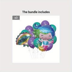 12pcs Ocean Theme Mermaid Balloons Set Party Decoration Birthday Decor