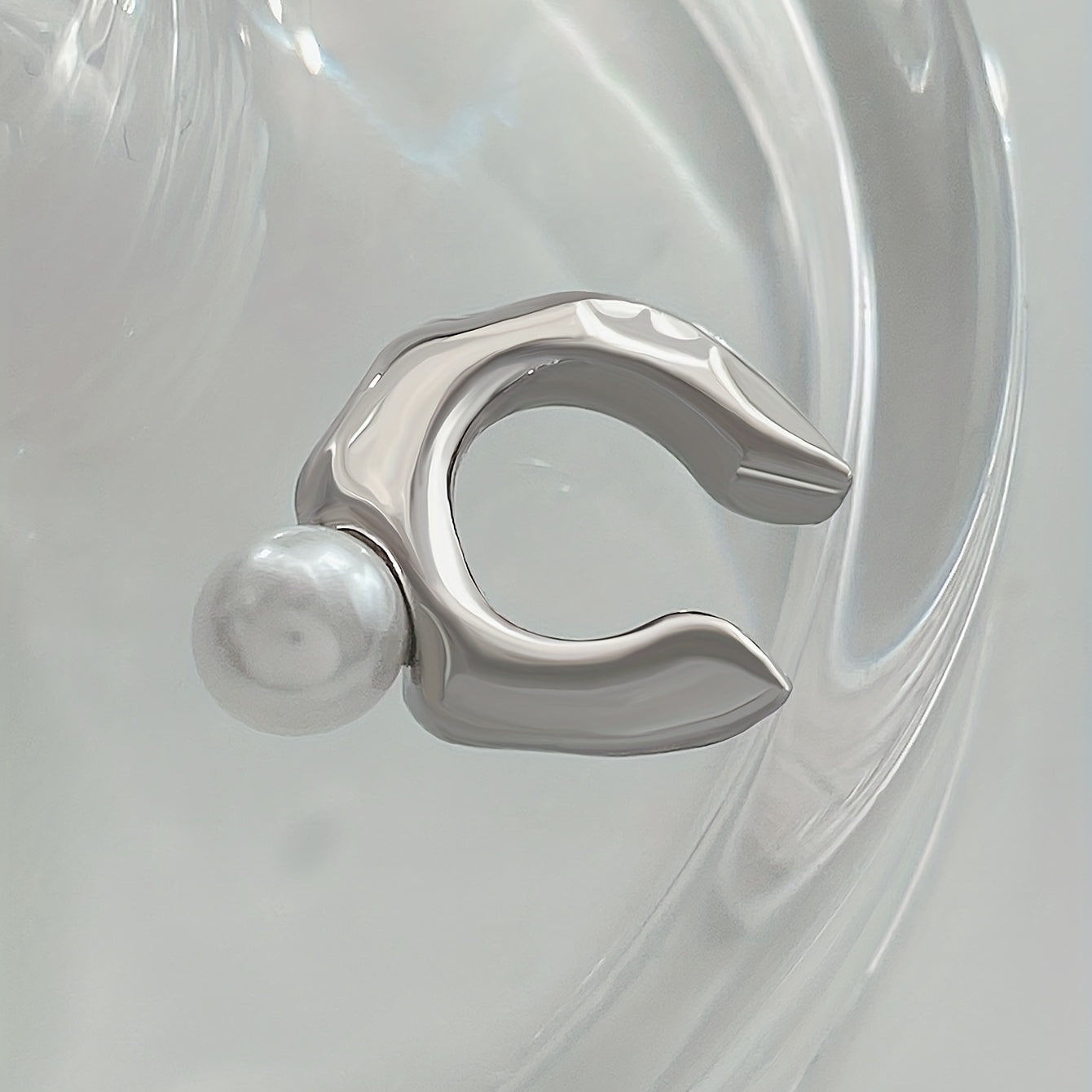 Faux Pearl Decor Ear Cuff Minimalist Style Jewelry
