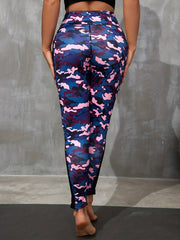 Women's Camo Print Butt Lifting Yoga Leggings Mesh Pocket Activewear