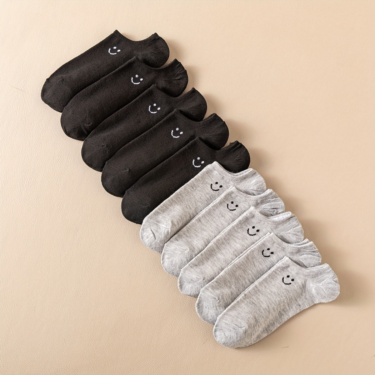 10 Pairs Smiling Print Ankle Socks Women's Stockings
