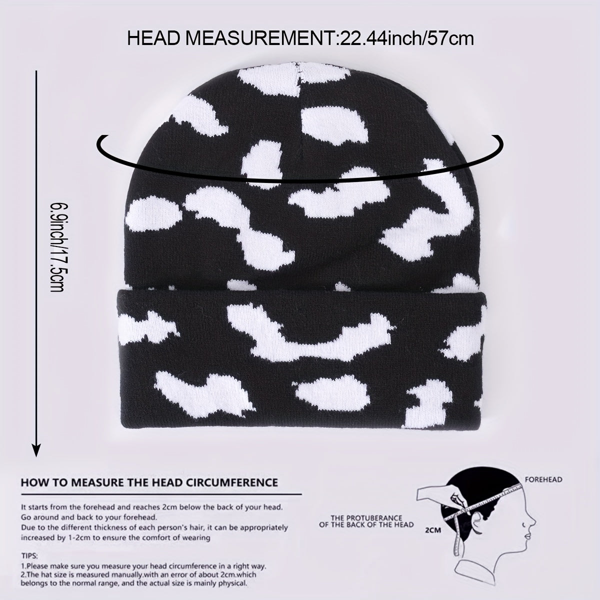 Men's Cloud Print Woolen Hat Warm Knitted Winter Headgear