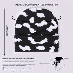 Men's Cloud Print Woolen Hat Warm Knitted Winter Headgear