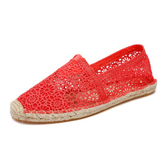 Floral Lace Espadrille Flat Shoes Women's Footwear