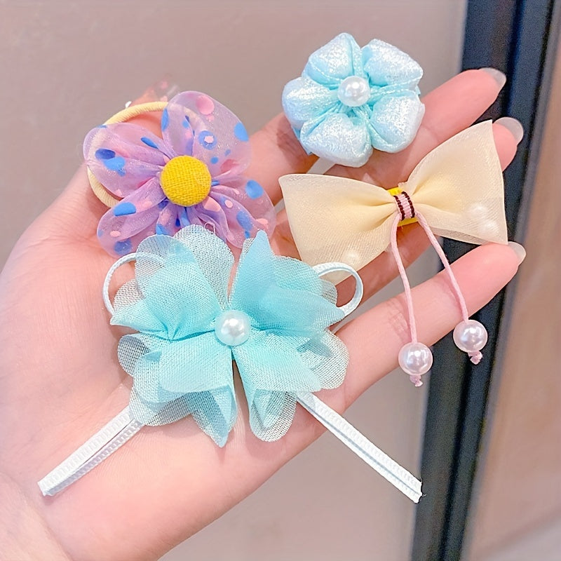 10pcs Flower Bowknot Hair Clips Fabric Barrette Sweet Hair Accessories