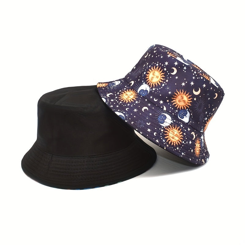 Starry Sky Bucket Hat Outdoor Sun Protection for Men Y2K Travel