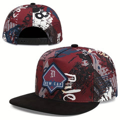 Gothic Label Embroidered Baseball Cap Vintage Graffiti Print Snapback Hat