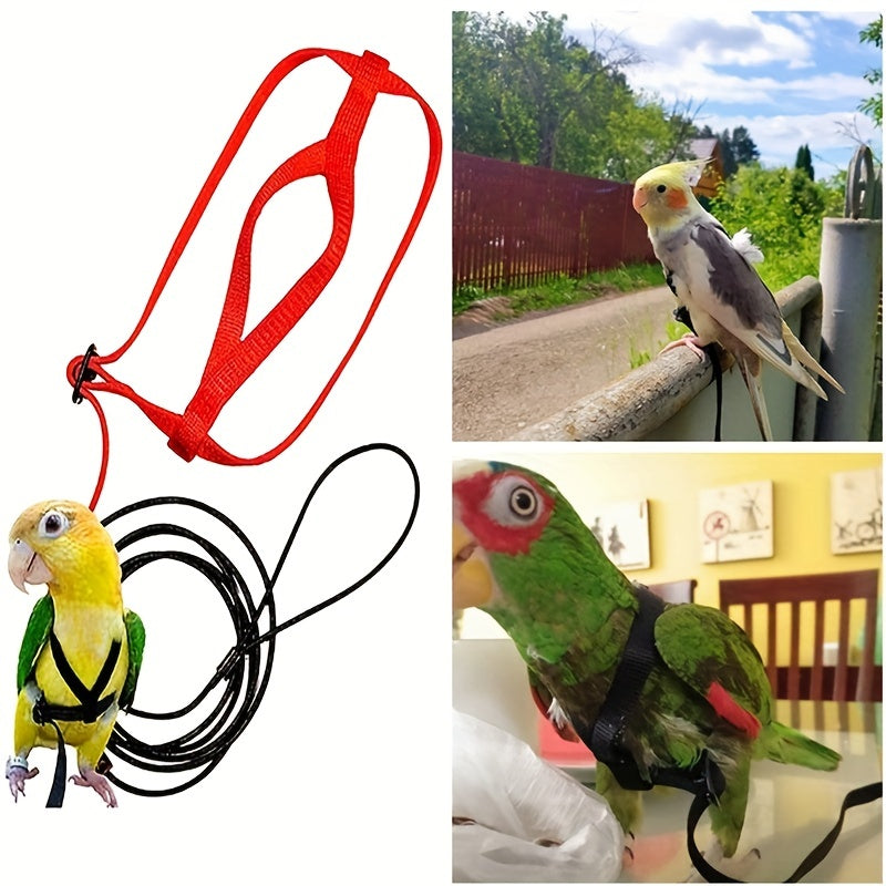 Adjustable Bird Harness & Leash for Parrot Comfort & Security