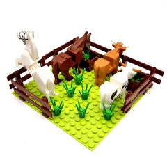 IDEAMOC Farm Animals & Trees Building Blocks Set 4 in 1