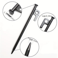 6pcs Windproof Ground Nails with Luminous Ring & Storage Bag