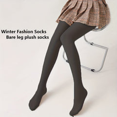 Plush Lined High Waist Thermal Leggings Women's Stockings