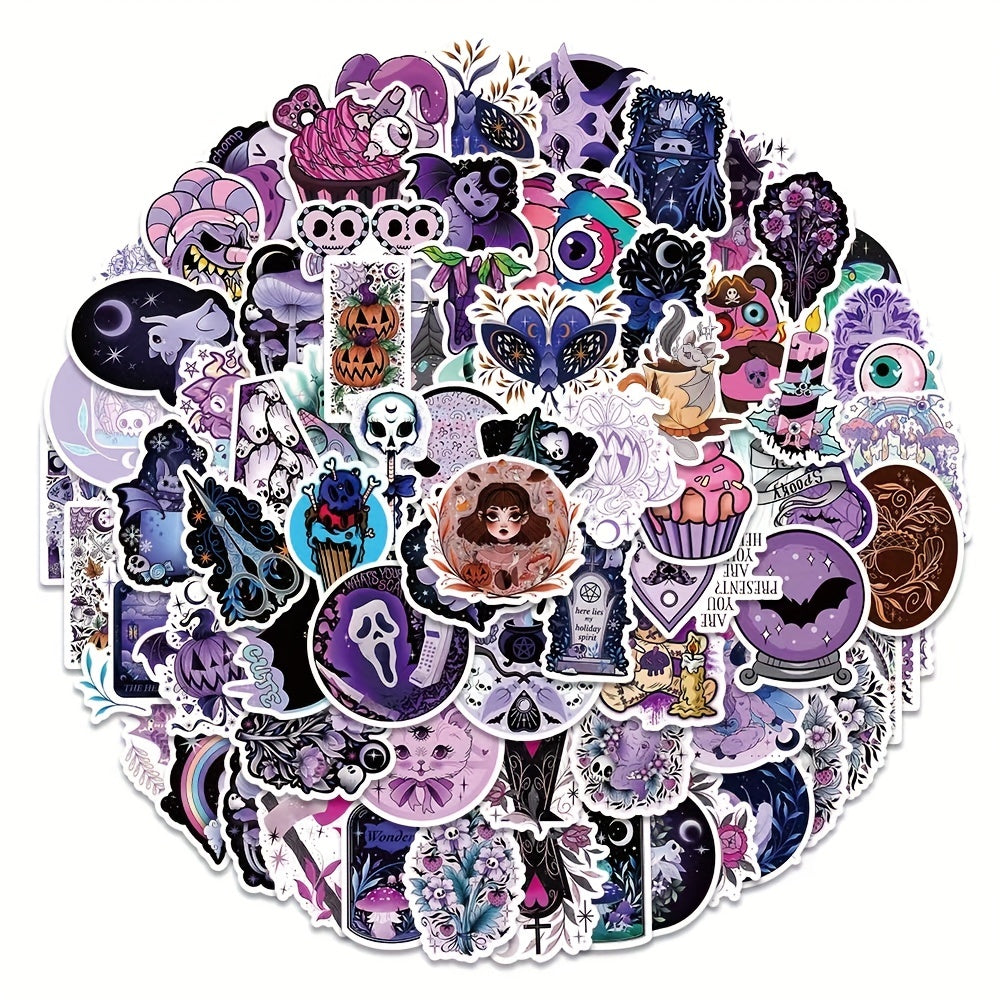 100pcs Die Cut Vinyl Ghost Witch Sticker Pack for Kids Laptop Luggage