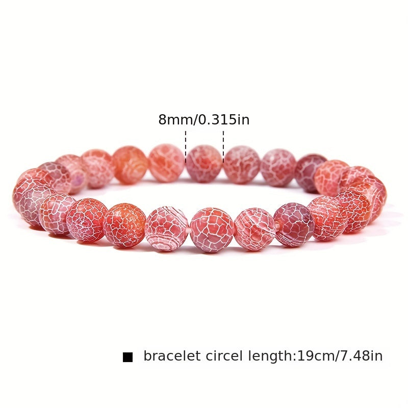 Natural Rose Quartz Beaded Bracelet - Fashionable Unisex Style
