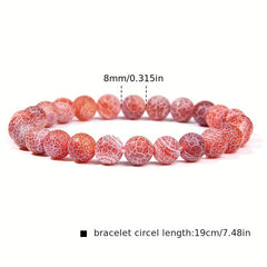 Natural Rose Quartz Beaded Bracelet - Fashionable Unisex Style