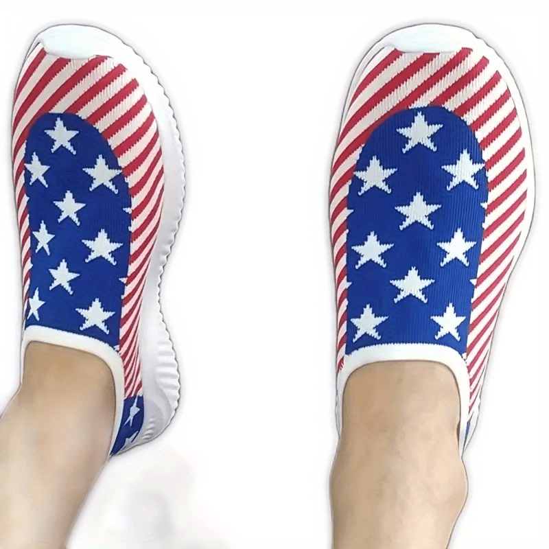 Women's Star & Striped Sock Shoes Comfortable Slip On Shoes