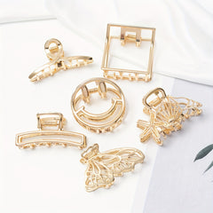 Mini Metal Hair Claw Hollow Shark Claw Back Head Clip Hair Accessories