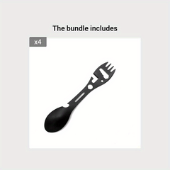 10 in 1 Spork Stainless Steel Utensil Can Opener Multi-Tool for Camping Hiking