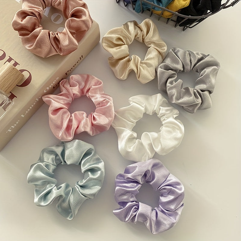 4pcs Solid Scrunchies Hair Tie Soft Hair Rope Elastic Ponytail Holder