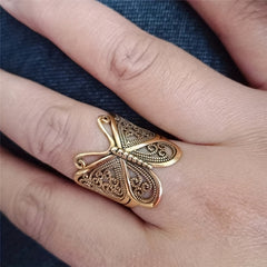 Vintage Butterfly Ring For Men Open Adjustable Casual Jewelry Gift