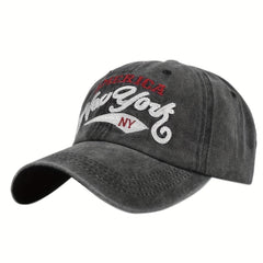 York Embroidered Baseball Cap Vintage Distressed Sun Hat