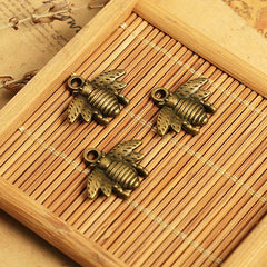 3Pcs Silver Plated Bee Charm Pendant DIY Craft