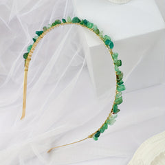 Green Agate Gravel Hairband Bohemian Crystal Headband