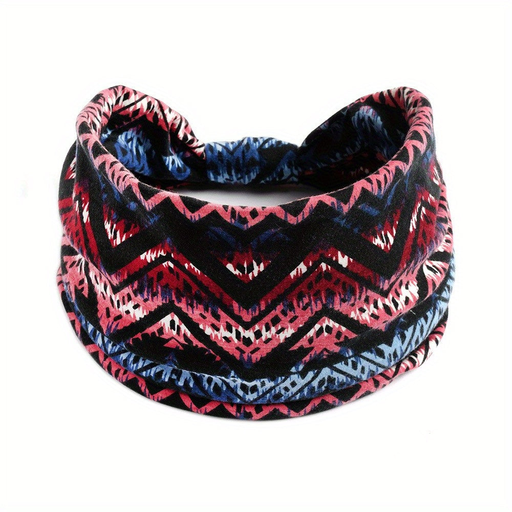 Boho Style Elastic Sports Headband Wide Brim Yoga Headband