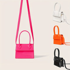 Glossy Solid Mini Shoulder Bag PU Leather Crossbody Bag
