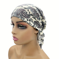 Paisley Print Turban Cap Boho Head Scarf Beanie Chemo Hats