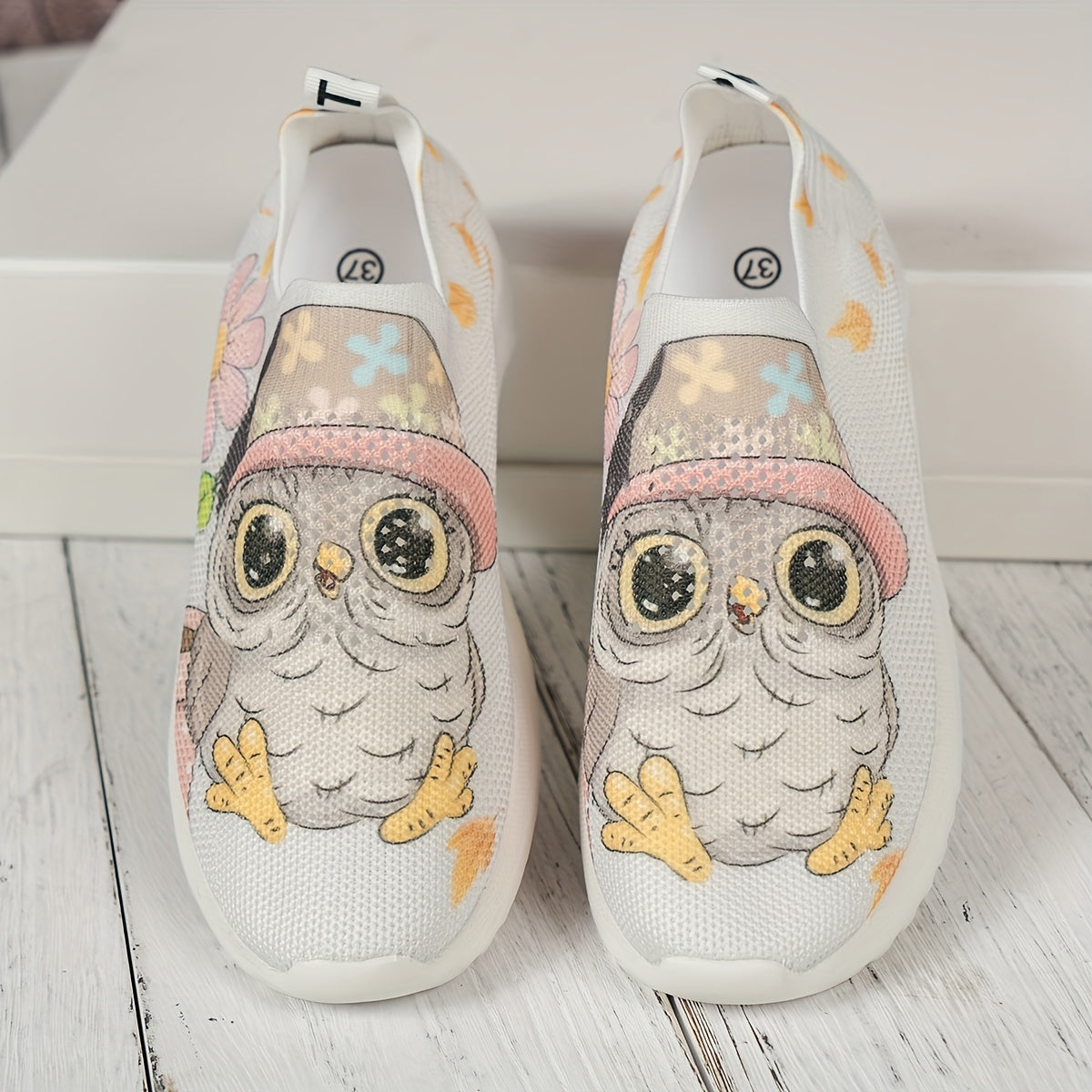 Cartoon Print Heighten Running Shoes Shock Absorption Non Slip Sneakers