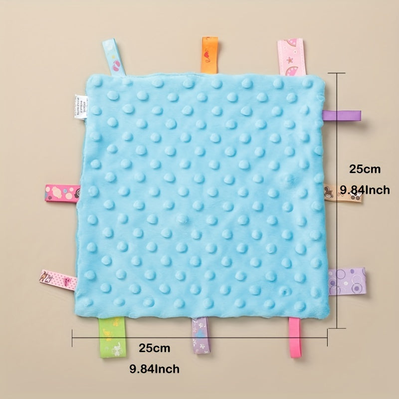 Baby Tag Security Blanket Soothing Plush Square Sensory Toy
