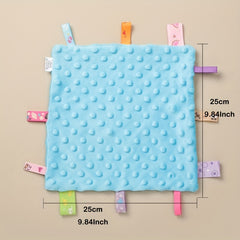 Baby Tag Security Blanket Soothing Plush Square Sensory Toy