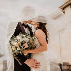 Bride's Fingertip Length Wedding Veil with Comb